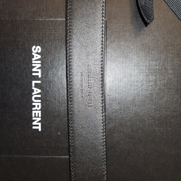 Saint Laurent Cassandre Black Leather Belt sz 95 - Picture 3 of 3